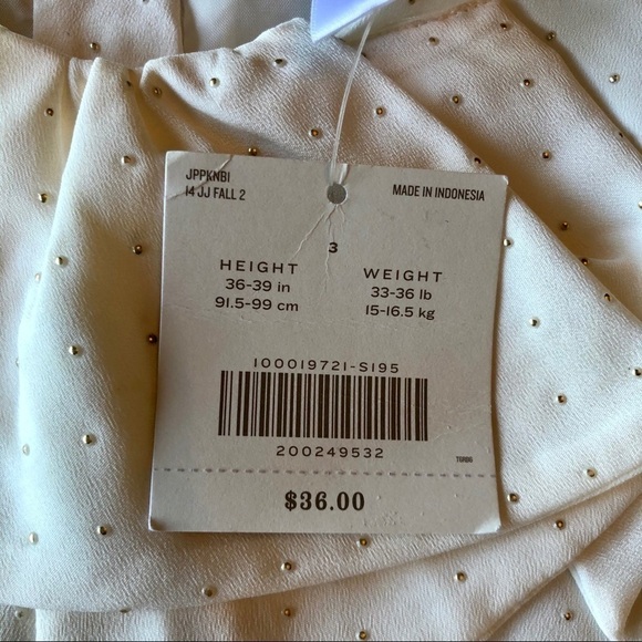 NWT Janie and Jack Ivory with Gold Polka Dot Blouse - Picture 4 of 6